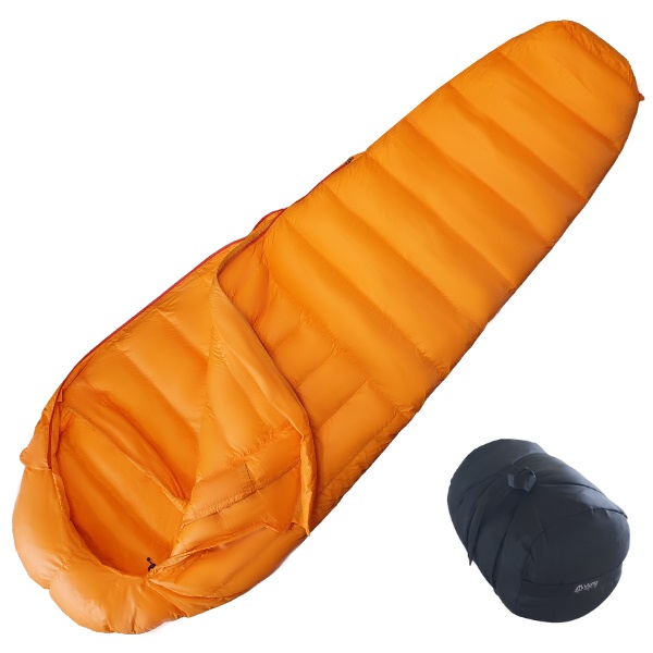 Orange Goose Down Sleeping Bag -5 ~ 0 °C 1399g